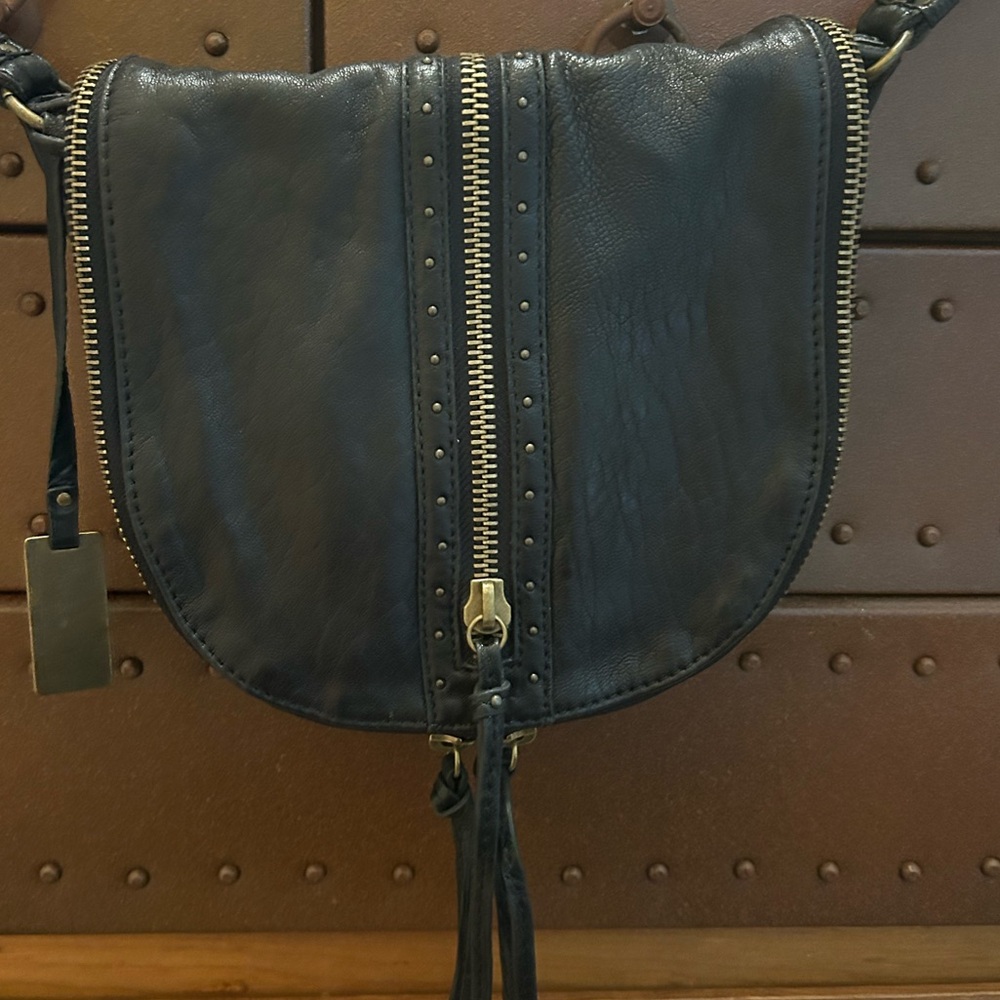 Remi & Emmy Black Leather Crossbody/Saddlebag